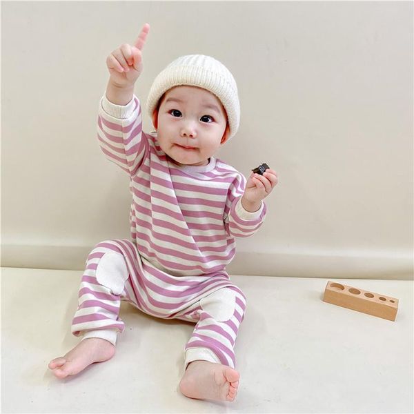 

spring autumn striped sports suit baby boys girls long sleeve sweatshirt and patch trousers infant clothes set jumpsuits, Blue