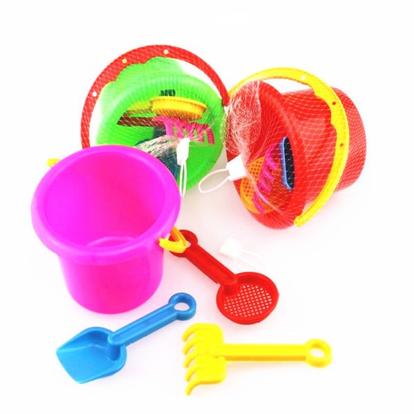 

summer beach water toys 10 cm small bucket four piece net bag set exquisite version