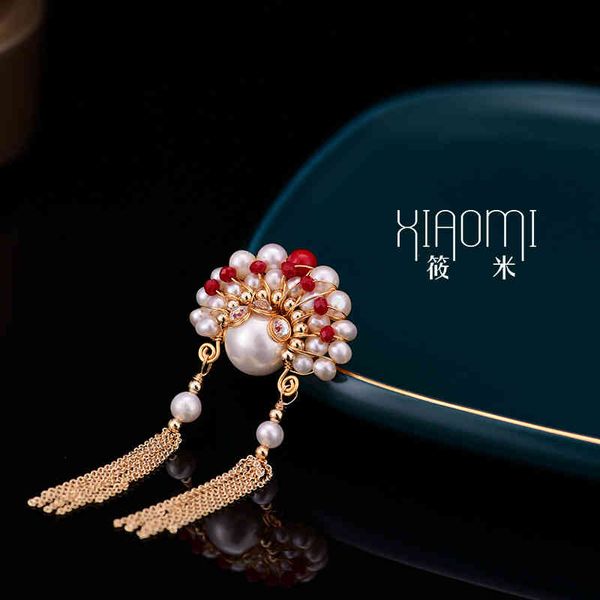 

brooch designer dao madan handmade natural pearl female peking opera mask accessories, Gray