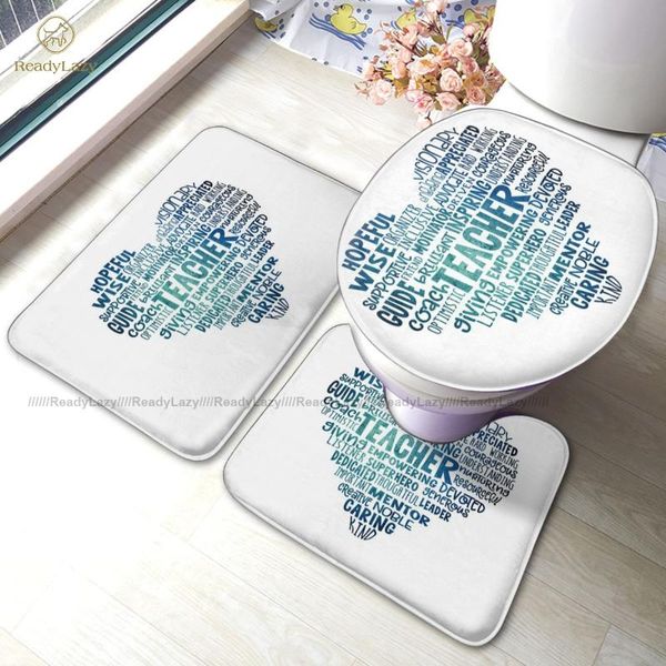 

teacher bath mat shower absorbent 3 piece bathroom set vintage polyester rug mats