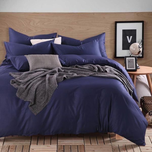 

four-piece bed set, 100% cotton, pure color, el style, simple quilt cover, sheet, high-quality bedding sets
