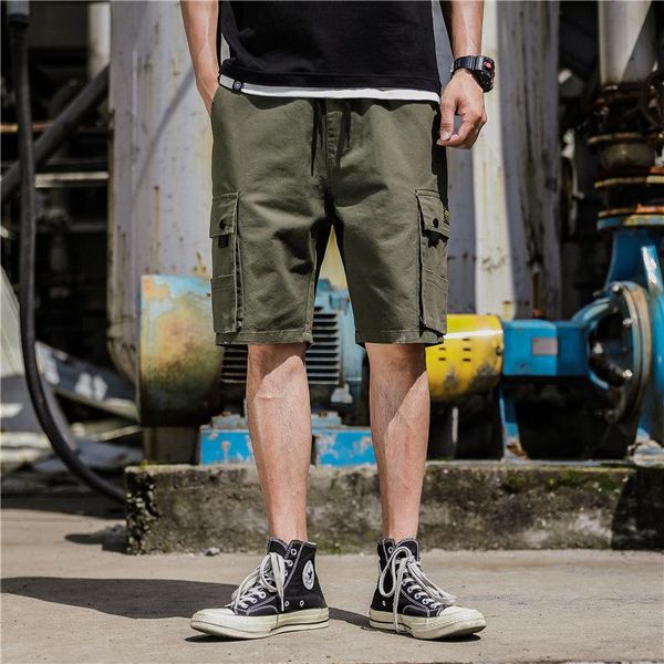 

men's shorts design style summer brand fashion tactical cargo men short green jogger military cotton casual loose, White;black