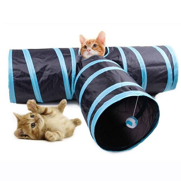

cat furniture & scratchers outdoor 3-way tunnel pet tpet floding decompression toy