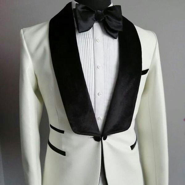 

men's suits & blazers wedding suits for ivory engagement, men's engagement with bow openings, two pieces ibmk, White;black