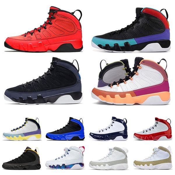 

aaa+ quality jodan basketball air jorden 9 jumpman 9s men shoes women trainers 3m racer blue sports original sneakers motorboat jones jordon, White;red