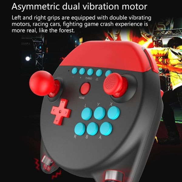 

game controllers & joysticks pg-sw025 wireless gaming controller arcade joystick 6-axis turbo dual vibration compatible with switch/sw