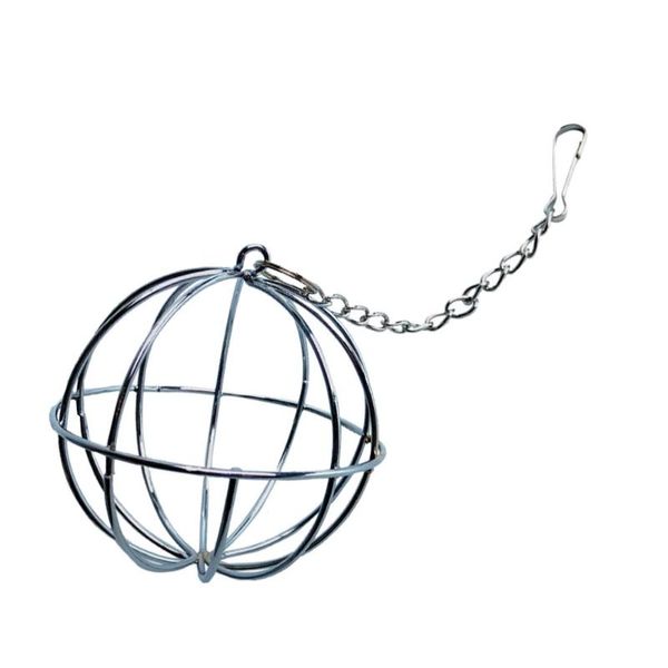 

small animal supplies 1pc sphere hamster feeder pet grass dispenser hanging feeding silver