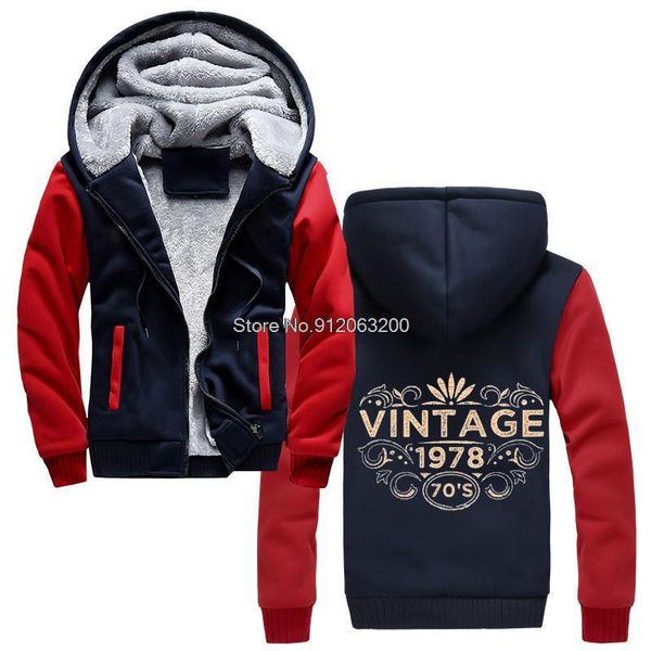 

men's hoodies & sweatshirts tvoe cool vintage 1978 hoodie old birthday gift men winter thicken hooded sweatshirt streetwear, Black