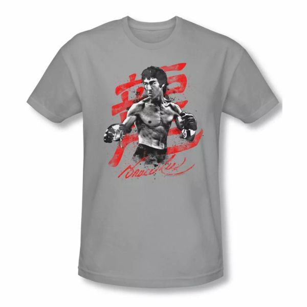 

Bruce Lee Ink Splatter Adult Slim Fit Short Sleeve T-Shirt Sizes- S-2X New, White;black