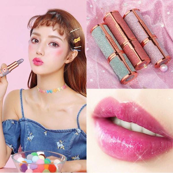 

shiny starry sky discoloration lipstick moisturizing lipbalm long-lasting improve peel lip care temperature change color1