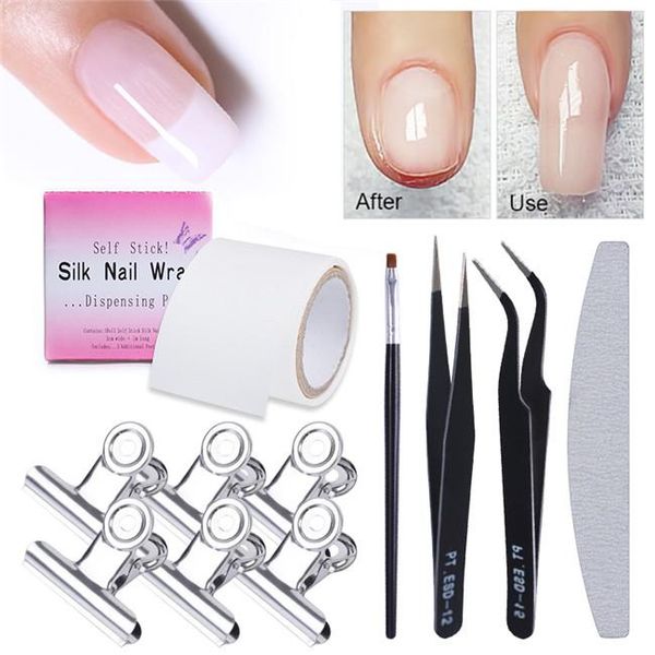 

pack est nail extension fibernails silk wrap self adhesive acrylic tips set fiberglass fiber glass nails builder art kits