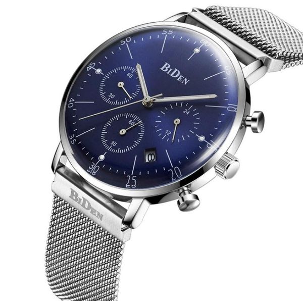 

wristwatches curved luminous men watch stainless steel magnetic strap chronograph business man sports quartz wrist watches erkek kol saati, Slivery;brown