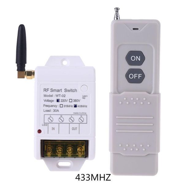 

smart home control 220v30a water pump switch + high power 3000 2a 433mhz 315mhz for ak-wt-02 wireless remote receiver