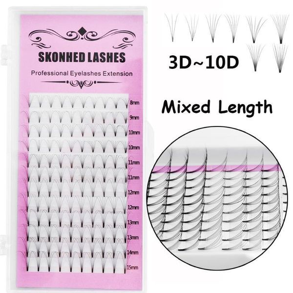 

rows semi permanent mixed length premade russian volume fans fake lashes faux mink false eyelash extensions makeup tools1