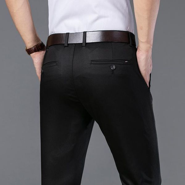 

men's pants quanbo premium no iron black slim fit flat front casual pant