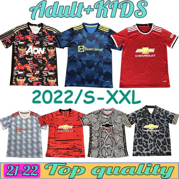 

2021 2022 pogba manchester fernandes cavani utd rashford soccer jersey kids man kit football shirt 20 21 22 equipment, Black;yellow