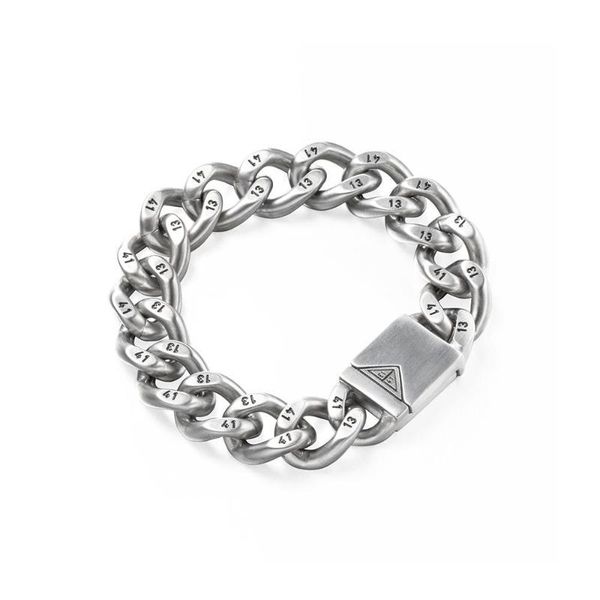 

charm bracelets 1314 bracelet for couples stainless steel cuba chain men's and women's jewelry gifts, Golden;silver