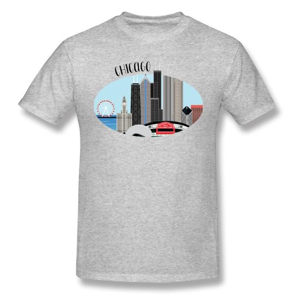 

men's t-shirts man chicago skyline netherlands, art,city, cityscape home novelty, White;black