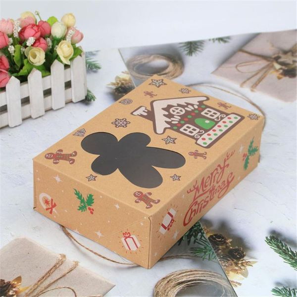 

christmas decorations 4pcs/set kids gift plastic pvc kraft paper box candy wrapping bag decor cake package