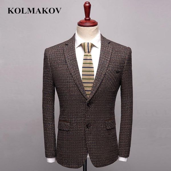 

men's suits & blazers kolmakov clothing 2021 arrival mens suit hombre formal s-3xl male blazer jackets and coats autumn jacket men, White;black