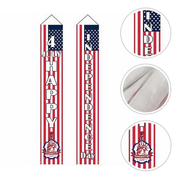 

pair american patriotic door banner polyester couplet party supplies curtain & drapes