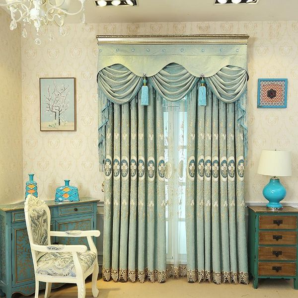 

thickening chinese chenille embroidery curtain villa living room bedroom floating blackout fabric rou sha lian curtains & drapes
