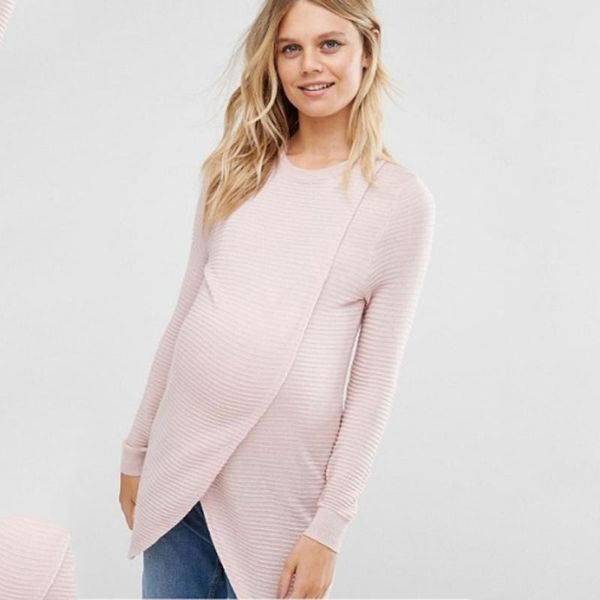 

women's sweaters woman solid bifurcation o-neck lazy oaf pullover 2021 chic winter women clothes pink ropa de mujer long autumn, White;black