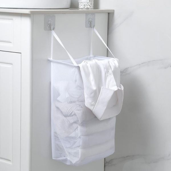 

laundry bags white wall-mounted dirty clothes basket bathroom paste storage