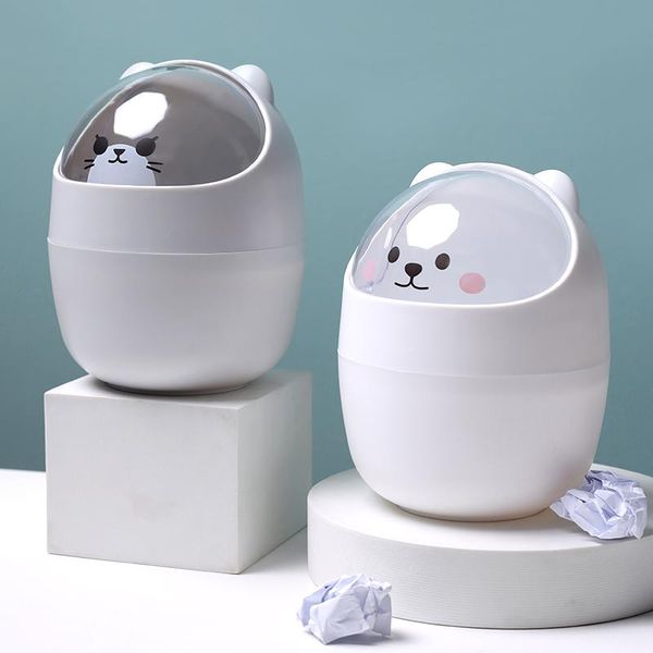 

waste bins household daily necessities deskdecoration trash can cute small mini table dining desk creative cartoon