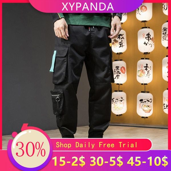 

men's pants xypanda overalls tide brand loose large size harem street hip-hop casual, Black