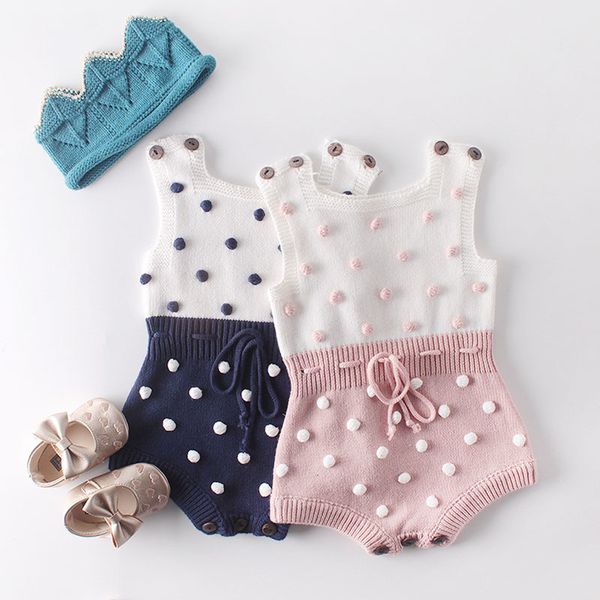 

spring baby clothes knit woolen yarn rompers infant boys girls bodysuit, Blue