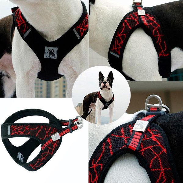 

dog collars & leashes pet supplies outdoor reflective harness adjustable vest collar for small medium dogs product accessories