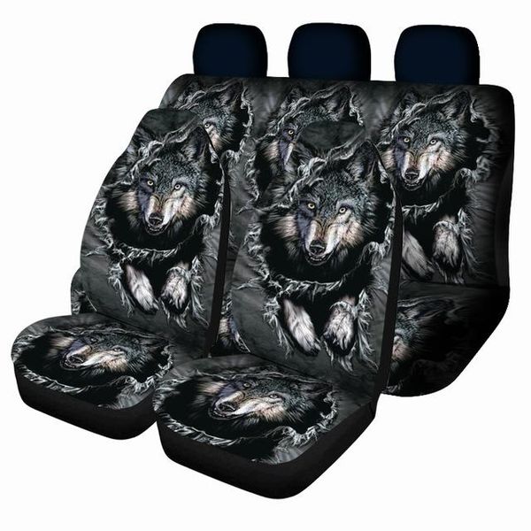 

car seat covers cover rear bench and backrese wolf design soft pet protector pads fits for most suv sedan truck