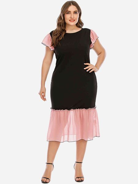 

women's plus size hy86239 style large temperament long skirt