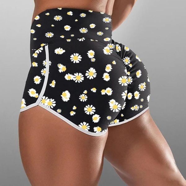 

womail women basic bike shorts daisy print summer running leggings skinny fitness clothes elastic waist jogging women's, White;black