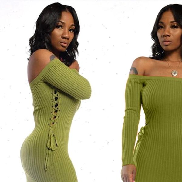 

autumn off shoulder knit women dress sweater long side grommet slim bodycon dresses party club outfits vestidos, Black;gray