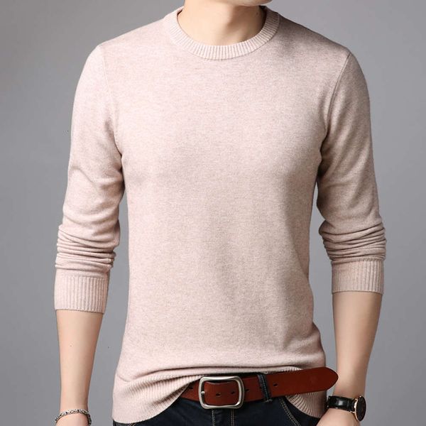 

men's sweaters sweatshirt autumn solid color knitted thin round neck bottomed fashion trend sweater 8359 25q4, White;black