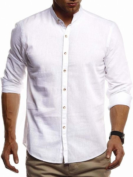 

men button front stand collar shirt 13ug#, White;black