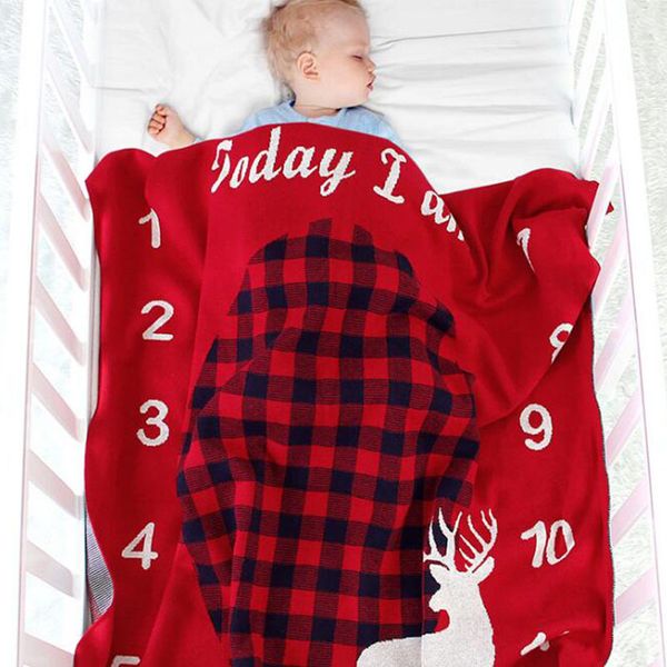 

spring autumn winter infant boy girl cartoon knit commemorate newborn baby quilt boys girls hold blanket, Blue