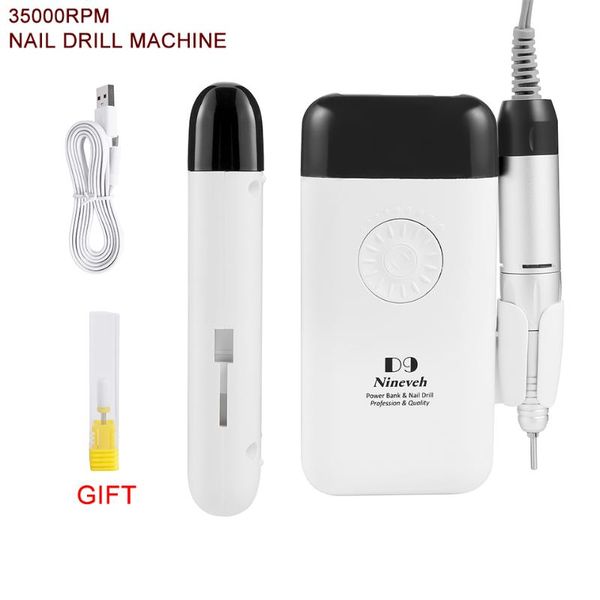 

35000rpm machine pedicure rechargeable professional electric nail drill grinding tools cordless file bits & accessories