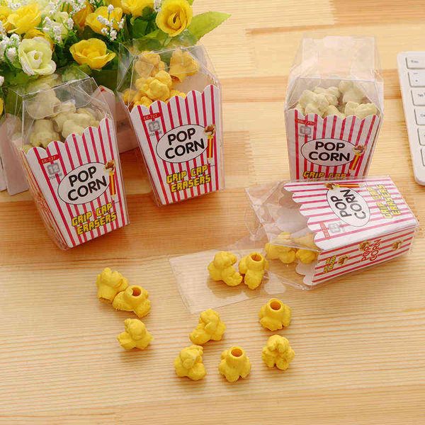 

creative cartoon popcorn box eraser rubber set student stationery