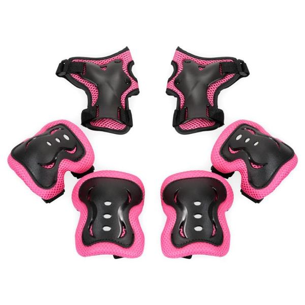 

3-15 years old kids protective gear knee pads elbow wrist 6 in 1 set for skateboard cycling children skating bike &, Black;gray