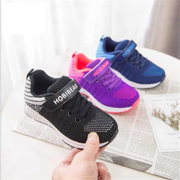 

sale lightweight kids sneakers breathable boys shoes non-slip children's casual flying knit girl footwear zapatillas, Black;red