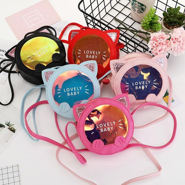 

kids purses and handbags mini bow crossbody cartoon cute girls small coin wallet bag kid laser pures bags purse, White