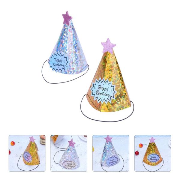 

party hats 1 set 12pcs birthday decorations lovely paper (assorted color)