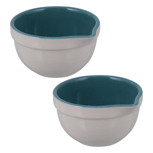 

2pcs baking bowls ceramic dessert measuring cups (assorted color)