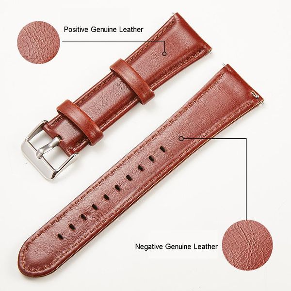 

watch bands handmade genuine leather strap for samsung gear s3 classic frontier quick release generic bracelet band belt, Black;brown