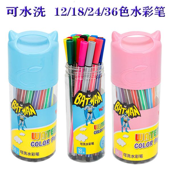 

painting pens water 12 18 24 36 washable pigment children's color graffiti pen painting brush, Black;red