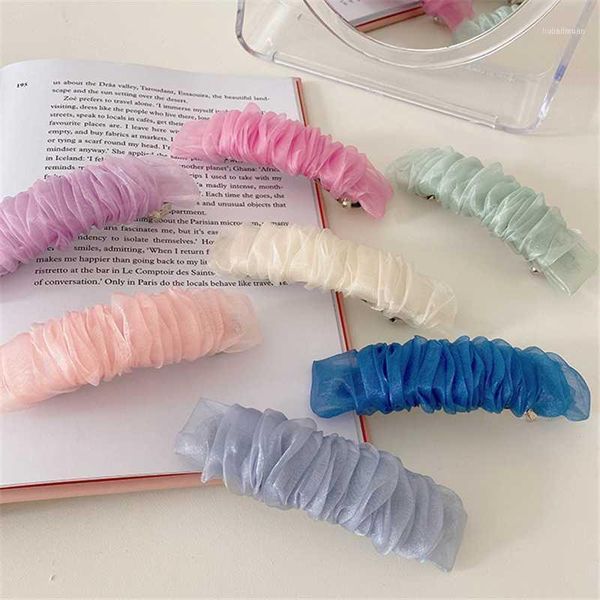 

10pcs/lot summer transparent yarn bow hair clip hairpins for teenager barrette girl spring accessories1, Slivery;white