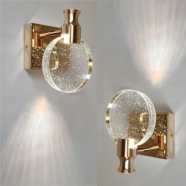 

wall lamp bedside light nordic living room crystal luxury led sconce for background ac85-265v